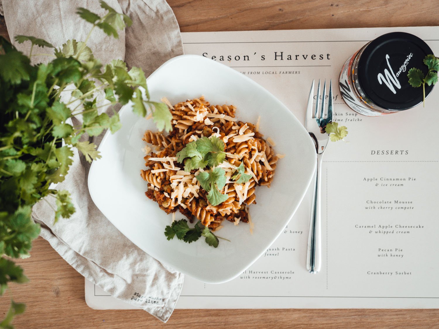 makaron z pastą warzywną